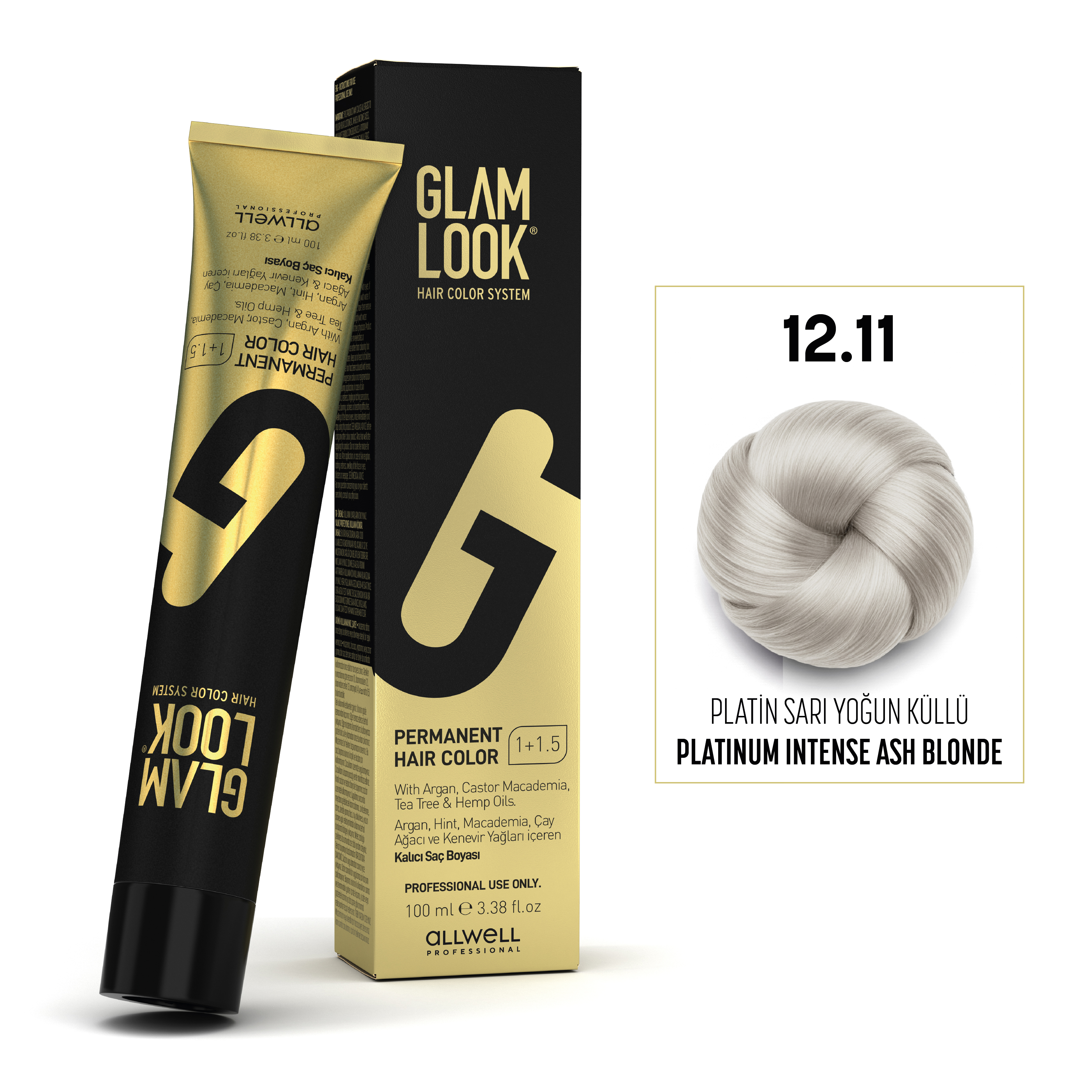 GLAMLOOK Kalıcı Saç Boyası 100 ML  Platin Sarı Küllü İrize 12.12