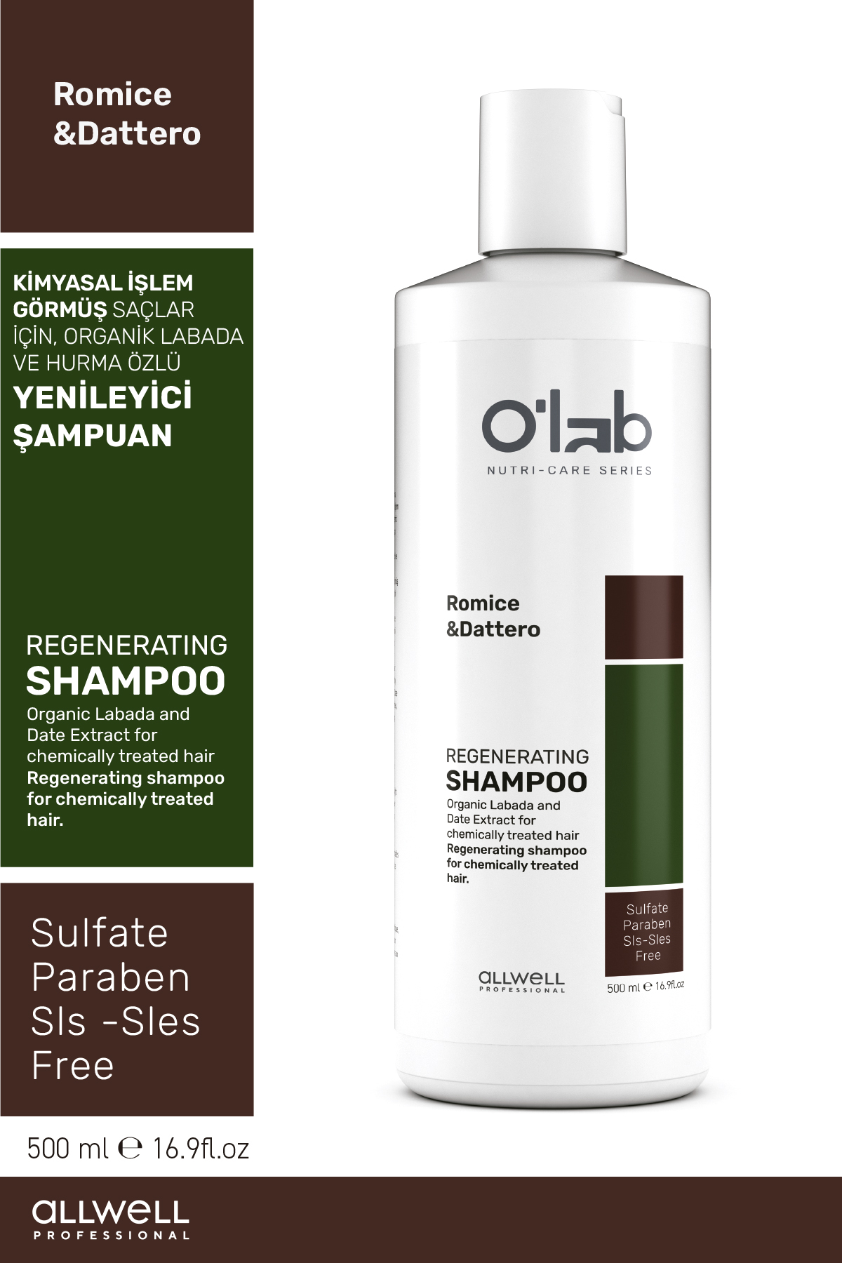 Kimyasal İşlem Görmüş Saçlar İçin, Organik Labada ve Hurma Özlü Yenileyici Şampuan