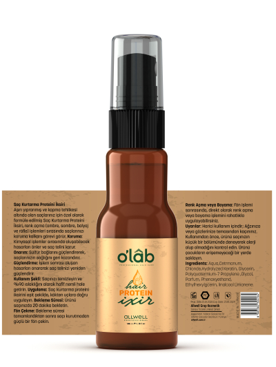 O'lab Professional Hair Protein İxir 100ml | Yıpranmış ve Kopan Saçlar İçin Acil Kurtarma Proteini | Keratin Bakımı & Bağ Onarıcı Sprey | Boya ve Açma İşlemi Koruyucu